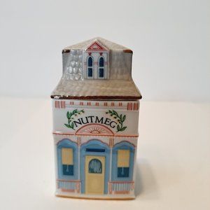 Flawed 1989 Lenox Spice Village Fine Porcelain NUTMEG House Jar PLEASE READ